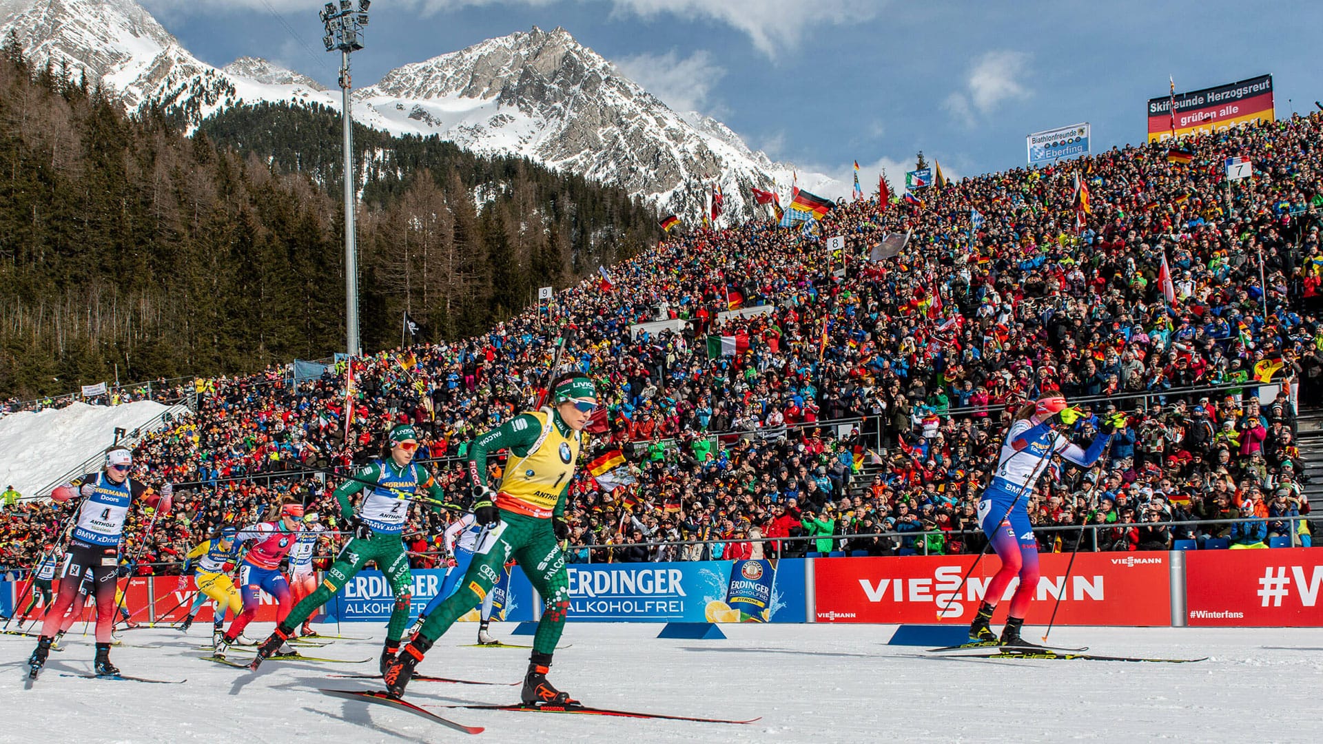 Il pubblico di Anterselva durante la Coppa del Mondo 2020