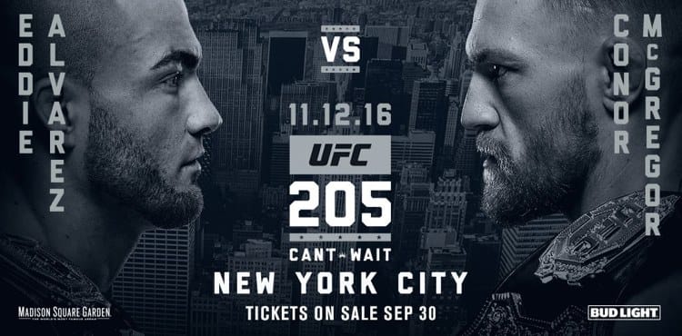 UFC 205 Alvarez vs McGregor horizontal poster